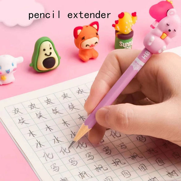 Planet Gates 10pcs Cute Cartoon Pencil Cap Silicone Neutral Pen Cover School Students Supplies Soft Rubber Pencil Protector