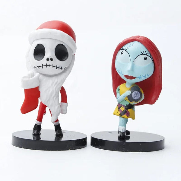 Planet Gates 10pcs Jack / about 7cm 10 Pieces / Set Cartoon The Nightmare Sally Skellington Jack Action Figure Toy Christmas PVC Model Vinyl Figurine Halloween Gift