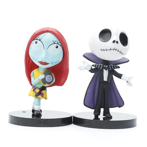 Planet Gates 10pcs Jack / about 7cm 10 Pieces / Set Cartoon The Nightmare Sally Skellington Jack Action Figure Toy Christmas PVC Model Vinyl Figurine Halloween Gift