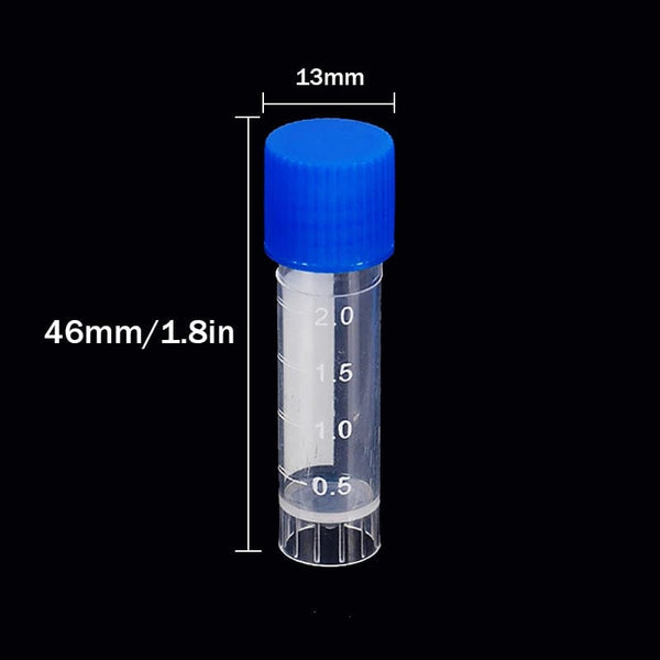 Planet Gates 10PCS Laboratory Chemical Plastic Test Tube Vial Sealing Cap Packaging Container Office School Chemicals 2ML Laboratory