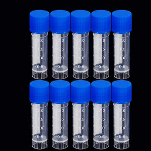 Planet Gates 10PCS Laboratory Chemical Plastic Test Tube Vial Sealing Cap Packaging Container Office School Chemicals 2ML Laboratory