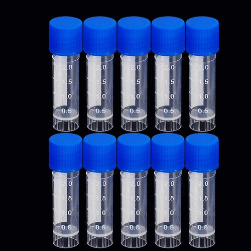 Planet Gates 10PCS Laboratory Chemical Plastic Test Tube Vial Sealing Cap Packaging Container Office School Chemicals 2ML Laboratory