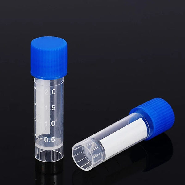 Planet Gates 10PCS Laboratory Chemical Plastic Test Tube Vial Sealing Cap Packaging Container Office School Chemicals 2ML Laboratory