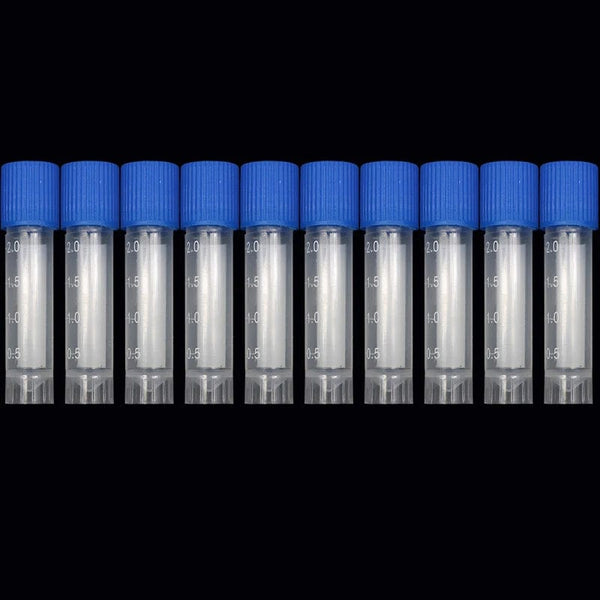 Planet Gates 10PCS Laboratory Chemical Plastic Test Tube Vial Sealing Cap Packaging Container Office School Chemicals 2ML Laboratory