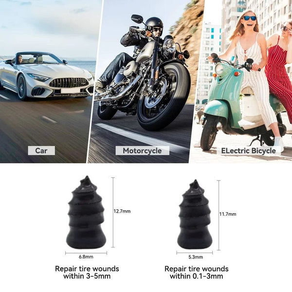 Planet Gates 10pcs Large 1/5/10pcs Vacuum Car Tyre Repair Rubber Nail Set Universal Tire Screw Tubeless Repair Tools Accessories Kit for Motorcycle Truck