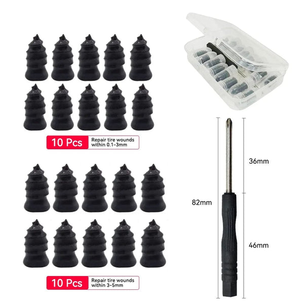 Planet Gates 10pcs Large 1/5/10pcs Vacuum Car Tyre Repair Rubber Nail Set Universal Tire Screw Tubeless Repair Tools Accessories Kit for Motorcycle Truck
