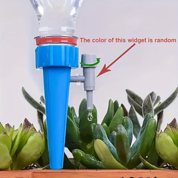 Planet Gates 10pcs, Lazy Flower Waterer, Automatic Irrigation, Pot Waterer, Automatic Plants Water System With Adjustable Control Valve Switch, Watering Sprinkler Nozzle, Flower Watering Device, Gardening & Lawn Supplies