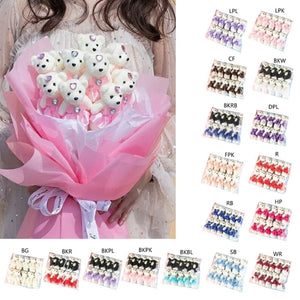 Planet Gates 10Pcs/Lot Bear Stuffed Plush Toy Mini Bear  Toy Keychain Bag Pendant Wedding Decoration Kids Birthday Party Gifts