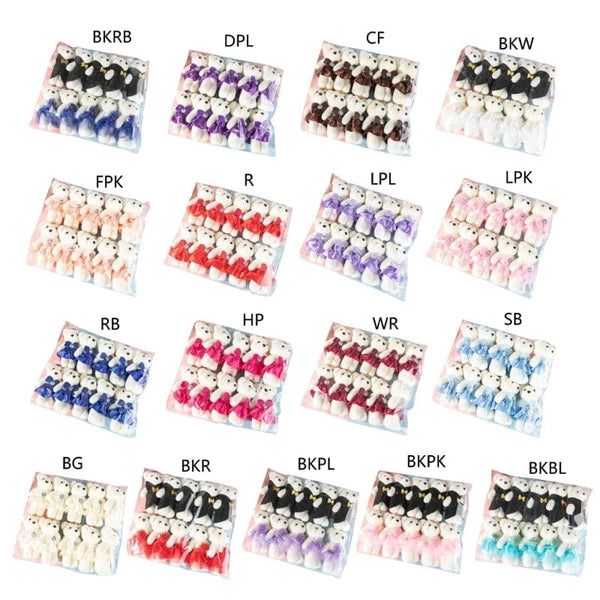 Planet Gates 10Pcs/Lot Bear Stuffed Plush Toy Mini Bear  Toy Keychain Bag Pendant Wedding Decoration Kids Birthday Party Gifts