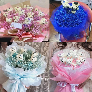 Planet Gates 10Pcs/Lot Bear Stuffed Plush Toy Mini Bear  Toy Keychain Bag Pendant Wedding Decoration Kids Birthday Party Gifts