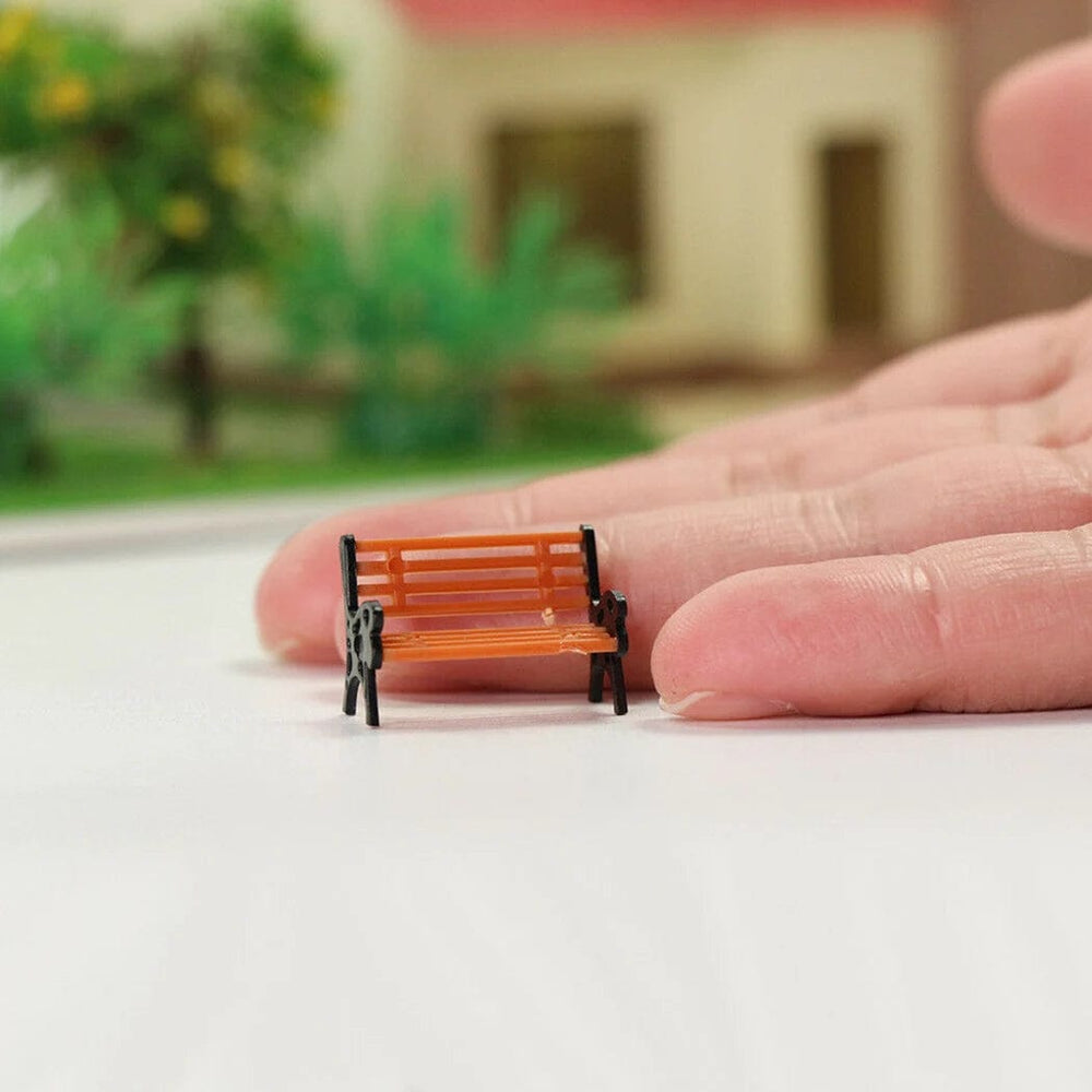 Planet Gates 10pcs Model Train HO TT Scale 1:87 Bench Chair Settee Street Park Layout Model Park Bench Mini Garden Ornament Park Bench Craft