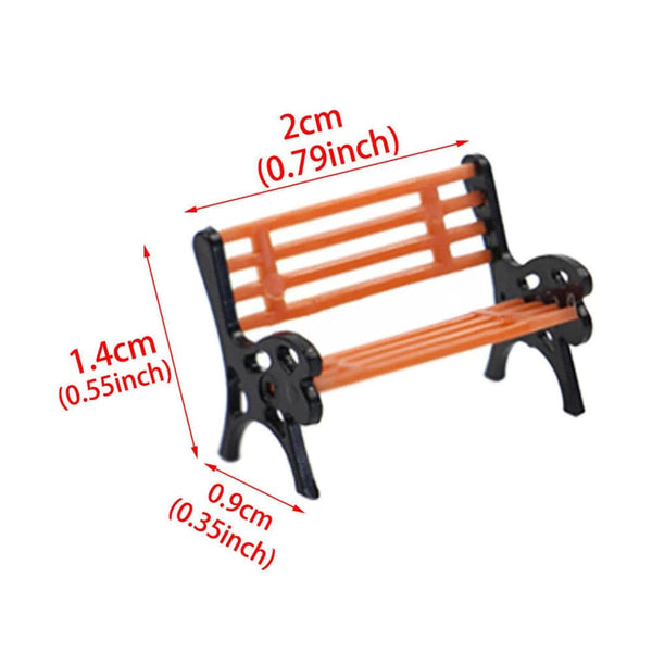 Planet Gates 10pcs Model Train HO TT Scale 1:87 Bench Chair Settee Street Park Layout Model Park Bench Mini Garden Ornament Park Bench Craft