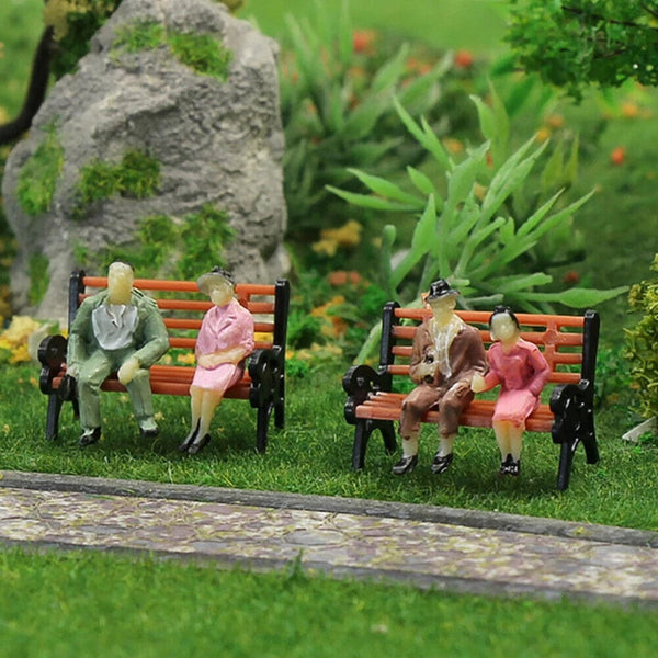 Planet Gates 10pcs Model Train HO TT Scale 1:87 Bench Chair Settee Street Park Layout Model Park Bench Mini Garden Ornament Park Bench Craft