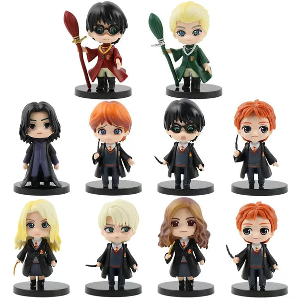 Planet Gates 10pcs New 10Pcs/Set Harry Potters Figures Anime Q Version PVC Doll Toys Movies Car Cake Decoration Children Birthday Christmas Gift