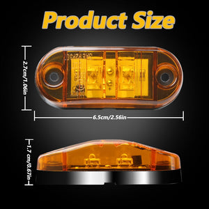 Planet Gates 10pcs New Upgraded 12V-24V Universal LED Front Rear Side Indicator Marker Light Bulb For Truck RV Car Bus Trailer Van Caravan Boat - Amber/Red/White