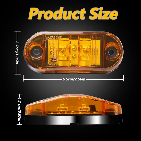 Planet Gates 10pcs New Upgraded 12V-24V Universal LED Front Rear Side Indicator Marker Light Bulb For Truck RV Car Bus Trailer Van Caravan Boat - Amber/Red/White
