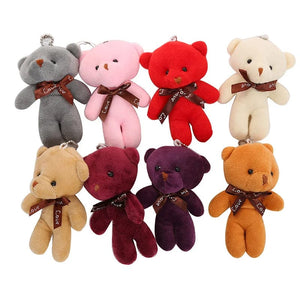 Planet Gates 10pcs/pack 12cm Mini Bow Tie Teddy Bear Pendant Plush Toy Colorful Teddy Plush Keychain