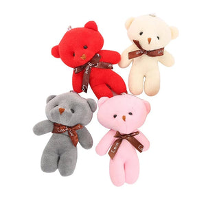 Planet Gates 10pcs/pack 12cm Mini Bow Tie Teddy Bear Pendant Plush Toy Colorful Teddy Plush Keychain