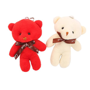 Planet Gates 10pcs/pack 12cm Mini Bow Tie Teddy Bear Pendant Plush Toy Colorful Teddy Plush Keychain