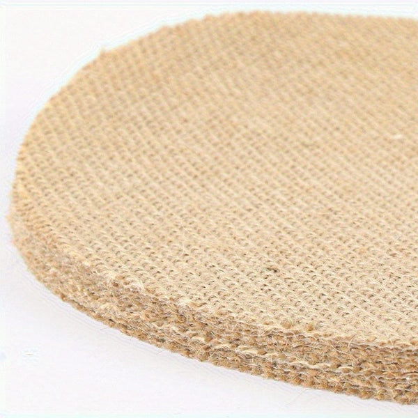 Planet Gates 10pcs, Placemats, Round Burlap Jute Fabric Round Table Pads, Natural Style Rustic Table Decoration Mat, Coffee Table Pad, Household Bowl Plate Mat, Home Decoration