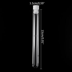 Planet Gates 10Pcs Plastic Test Tubes Lab Test Tool With Screw Cap Transparent 15 * 150mm