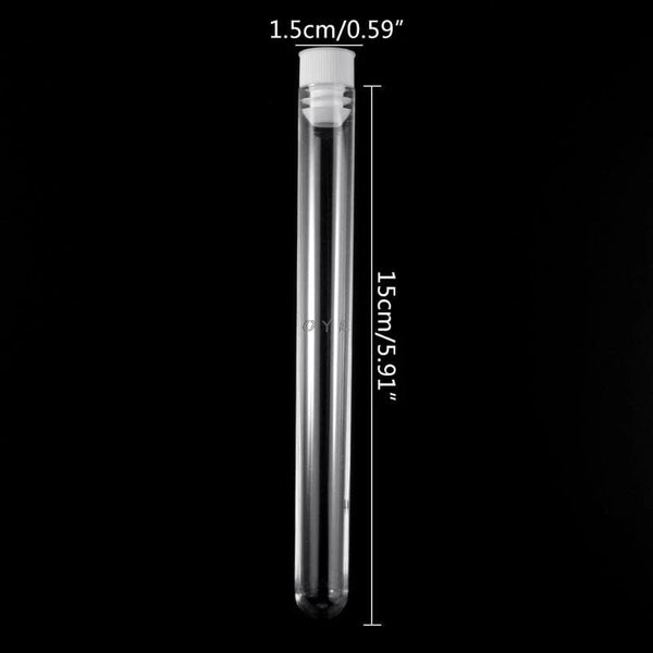 Planet Gates 10Pcs Plastic Test Tubes Lab Test Tool With Screw Cap Transparent 15 * 150mm