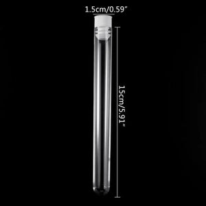Planet Gates 10Pcs Plastic Test Tubes Lab Test Tool With Screw Cap Transparent 15 * 150mm