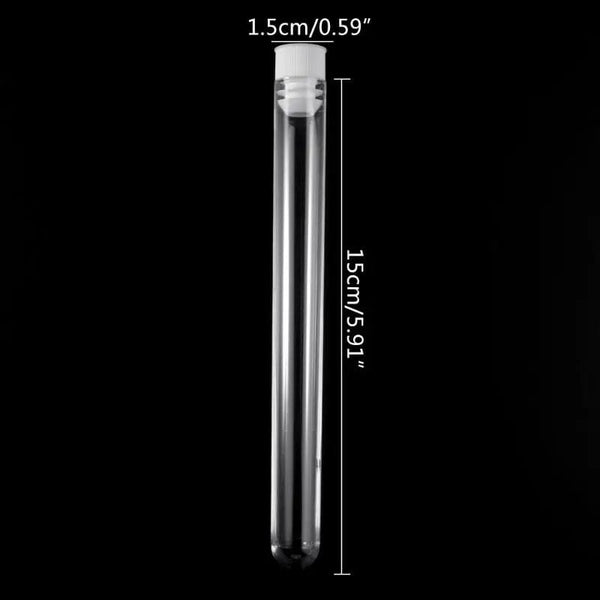Planet Gates 10Pcs Plastic Test Tubes Lab Test Tool With Screw Cap Transparent 15 * 150mm