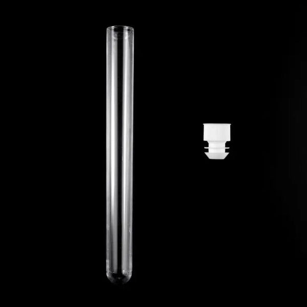 Planet Gates 10Pcs Plastic Test Tubes Lab Test Tool With Screw Cap Transparent 15 * 150mm