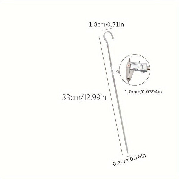 Planet Gates 10pcs Reusable Stainless Steel Barbecue Skewers - Perfect for Outdoor Grilling & Camping!