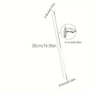 Planet Gates 10pcs Reusable Stainless Steel Barbecue Skewers - Perfect for Outdoor Grilling & Camping!