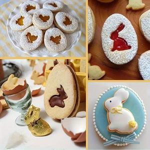 Planet Gates 10PCS Set 10pcs Pie Molds, Biscuit Mold, Easter Kitchen Utensils, Pie Molds And Silicone Boxes, Suitable For Fruit Cutting, Bread Cutting, Baking Assistant