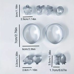 Planet Gates 10PCS Set 10pcs Pie Molds, Biscuit Mold, Easter Kitchen Utensils, Pie Molds And Silicone Boxes, Suitable For Fruit Cutting, Bread Cutting, Baking Assistant