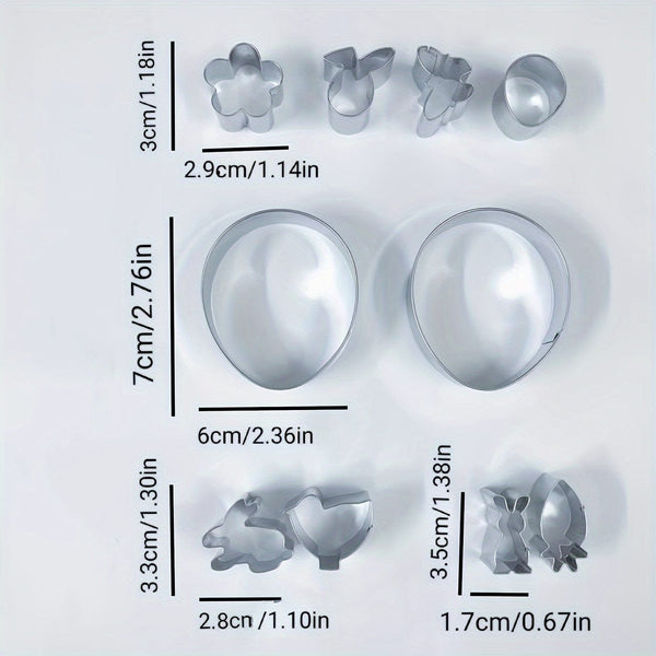 Planet Gates 10PCS Set 10pcs Pie Molds, Biscuit Mold, Easter Kitchen Utensils, Pie Molds And Silicone Boxes, Suitable For Fruit Cutting, Bread Cutting, Baking Assistant