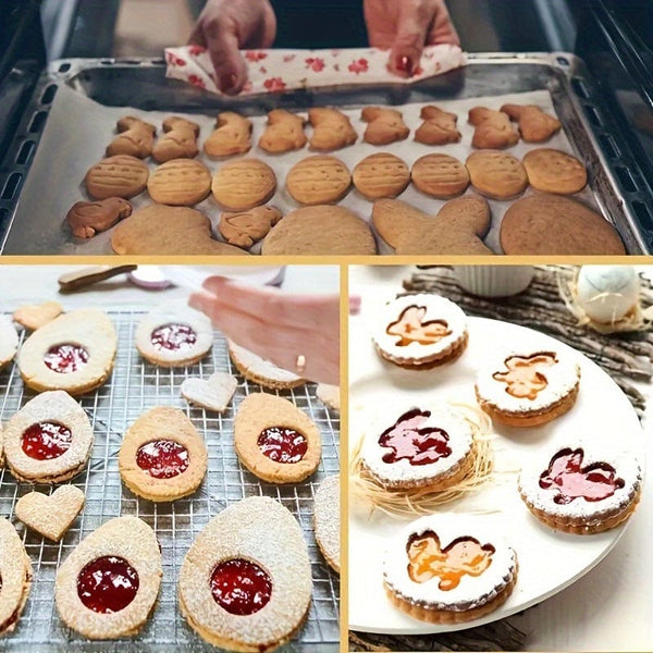 Planet Gates 10PCS Set 10pcs Pie Molds, Biscuit Mold, Easter Kitchen Utensils, Pie Molds And Silicone Boxes, Suitable For Fruit Cutting, Bread Cutting, Baking Assistant