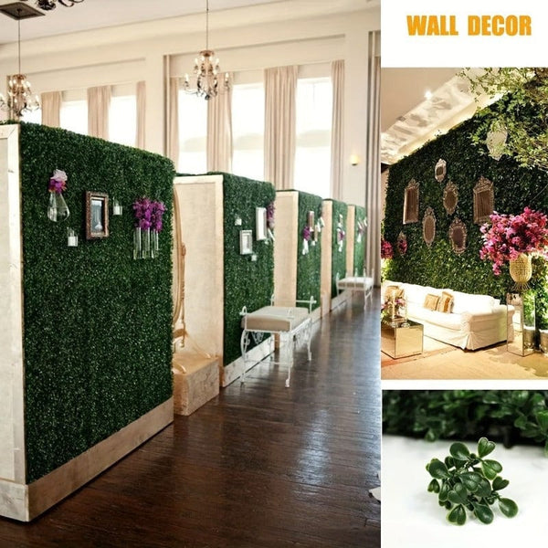 Planet Gates 10pcs Set Of 10 Artificial Plants Leaves Wall Panels, Hedge Grass Pad Greening Panel Fence Decor, Grass Background Wall, Garden Yard Home Wall Decor, 25x25cm/10×10in