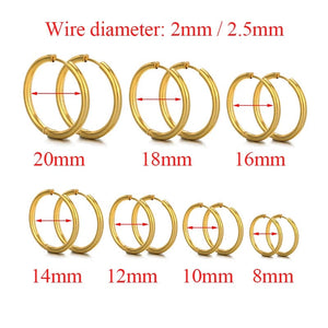 Planet Gates 10pcs Stainless Steel Women Hoop Earrings Men Punk Earrings Hiphop Bijoux Jewelry Gifts Fashion Huggie Accessories Supplies