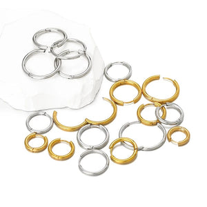 Planet Gates 10pcs Stainless Steel Women Hoop Earrings Men Punk Earrings Hiphop Bijoux Jewelry Gifts Fashion Huggie Accessories Supplies