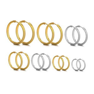 Planet Gates 10pcs Stainless Steel Women Hoop Earrings Men Punk Earrings Hiphop Bijoux Jewelry Gifts Fashion Huggie Accessories Supplies