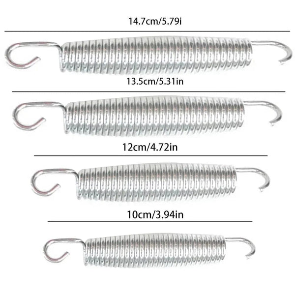 Planet Gates 10Pcs Trampoline Springs Heavy Duty Galvanized Steel Springs Replacement Kit Pull Spring Hook Waist Drum Bow Accessories