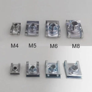 Planet Gates 10pcs U Type Clips with Thread M6 M5 M4 M8 8mm 5mm 6mm 4mm Reed Nuts for Car Motorcycle Scooter ATV Moped
