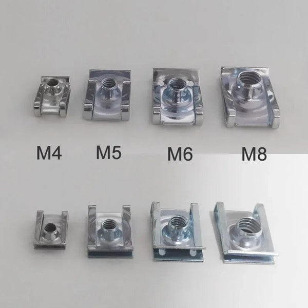 Planet Gates 10pcs U Type Clips with Thread M6 M5 M4 M8 8mm 5mm 6mm 4mm Reed Nuts for Car Motorcycle Scooter ATV Moped