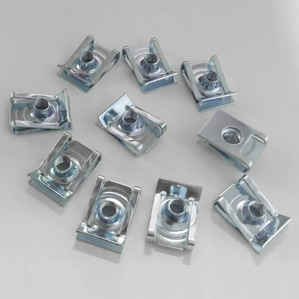 Planet Gates 10pcs U Type Clips with Thread M6 M5 M4 M8 8mm 5mm 6mm 4mm Reed Nuts for Car Motorcycle Scooter ATV Moped