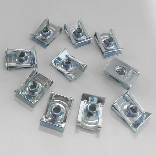 Planet Gates 10pcs U Type Clips with Thread M6 M5 M4 M8 8mm 5mm 6mm 4mm Reed Nuts for Car Motorcycle Scooter ATV Moped