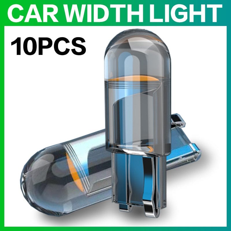 Planet Gates 10pcs W5w Led T10 Car Light Cob Glass 6000k White Auto Automobile License Plate Lamp Dome Light Reading Drl Lamp Style 12v