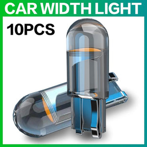 Planet Gates 10pcs W5w Led T10 Car Light Cob Glass 6000k White Auto Automobile License Plate Lamp Dome Light Reading Drl Lamp Style 12v