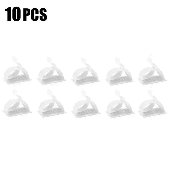 Planet Gates 10pcs White 60/30/10PCS Self Adhesive Cable Management Organizer Clips Adjustable Desk Tidy Wire Cord Fixer Fastener Clips For Home Office