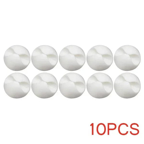 Planet Gates 10pcs white Car Dashboard Data Cable Clips Self-Adhesive USB Line Hub Wire Holder Fixing Clamp Office Desk Wire Organizer Accessories