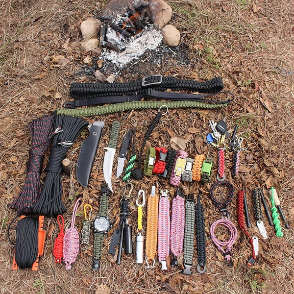 Planet Gates 10X-Army Green / 25FT 10 Strand Multifunctional Paracord 650 Military 4mm Parachute Camping Survival With Fishing Line Copper Wire And Fire Wire