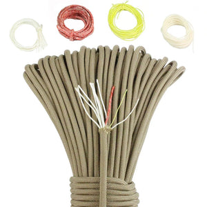 Planet Gates 10X-Army Green / 25FT 10 Strand Multifunctional Paracord 650 Military 4mm Parachute Camping Survival With Fishing Line Copper Wire And Fire Wire